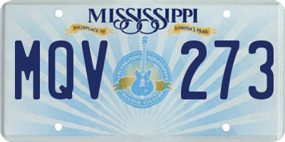MS license plate MQV273