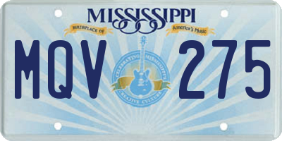 MS license plate MQV275