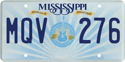 MS license plate MQV276