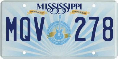 MS license plate MQV278