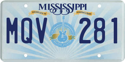 MS license plate MQV281