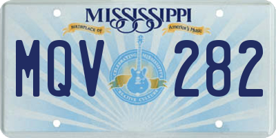 MS license plate MQV282