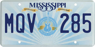 MS license plate MQV285
