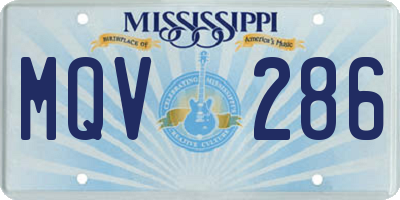 MS license plate MQV286