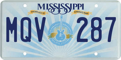 MS license plate MQV287