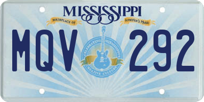 MS license plate MQV292