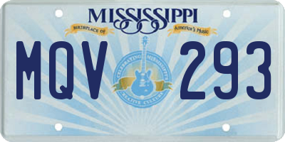 MS license plate MQV293