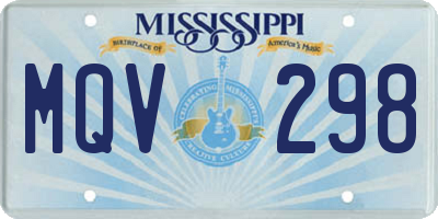MS license plate MQV298
