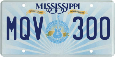 MS license plate MQV300