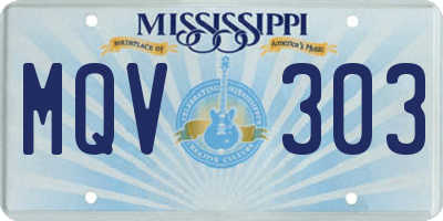MS license plate MQV303