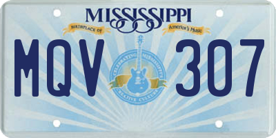 MS license plate MQV307