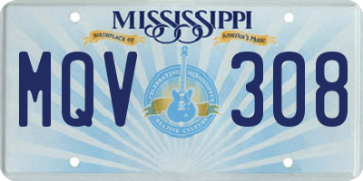 MS license plate MQV308