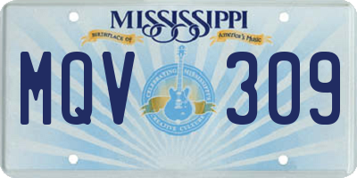 MS license plate MQV309