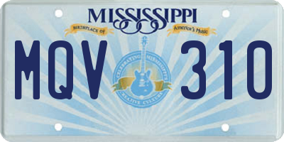 MS license plate MQV310