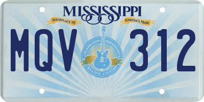 MS license plate MQV312