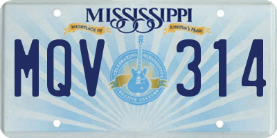MS license plate MQV314