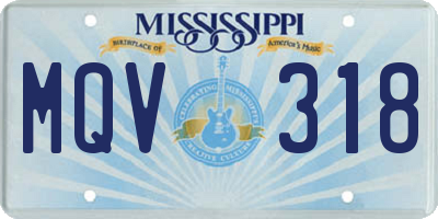 MS license plate MQV318