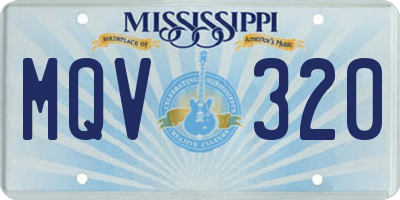 MS license plate MQV320