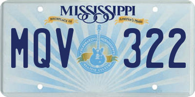 MS license plate MQV322