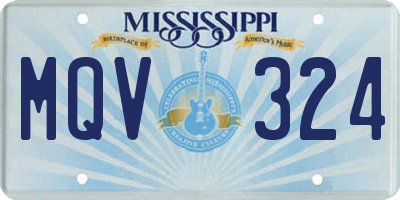 MS license plate MQV324