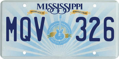 MS license plate MQV326