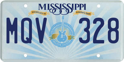 MS license plate MQV328