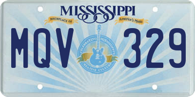 MS license plate MQV329