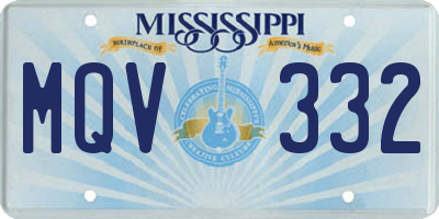 MS license plate MQV332
