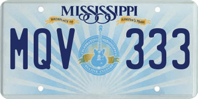 MS license plate MQV333