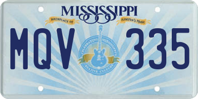 MS license plate MQV335