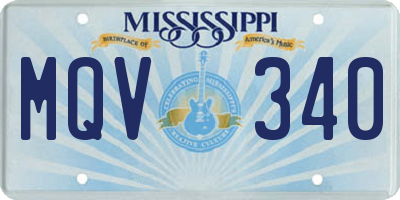 MS license plate MQV340