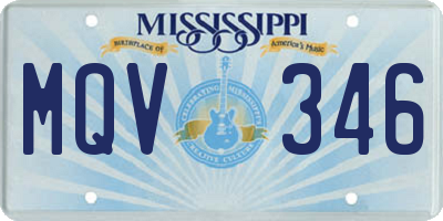 MS license plate MQV346