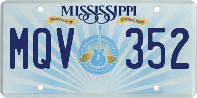 MS license plate MQV352
