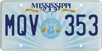 MS license plate MQV353