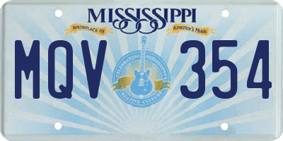 MS license plate MQV354