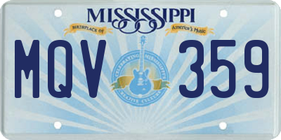 MS license plate MQV359