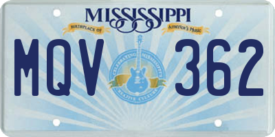 MS license plate MQV362