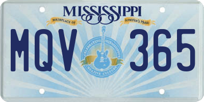 MS license plate MQV365