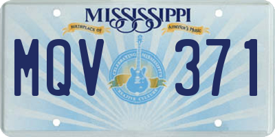 MS license plate MQV371