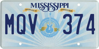 MS license plate MQV374