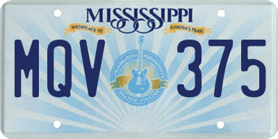 MS license plate MQV375