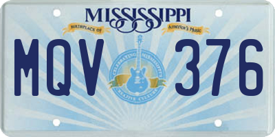 MS license plate MQV376