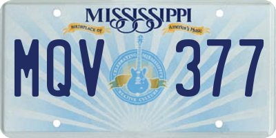MS license plate MQV377