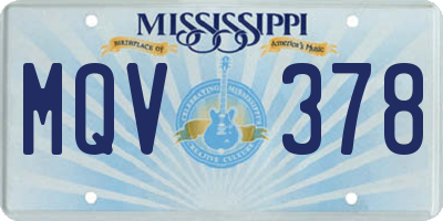 MS license plate MQV378