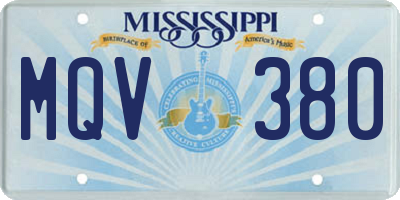 MS license plate MQV380