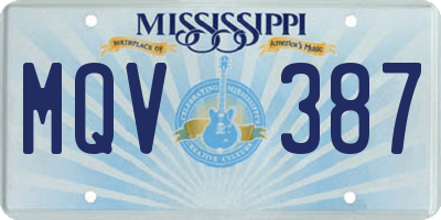 MS license plate MQV387
