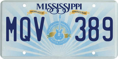MS license plate MQV389