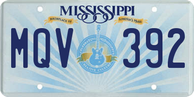 MS license plate MQV392