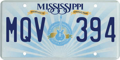 MS license plate MQV394
