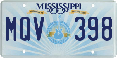 MS license plate MQV398